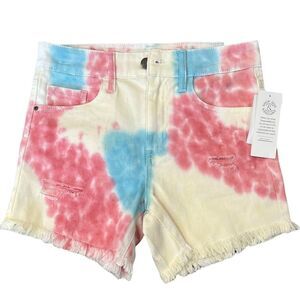 Treasure & Bond Yellow High Waist Tie Dye Shorts 14